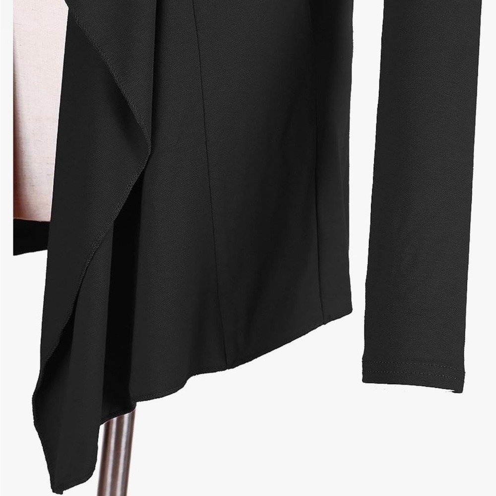 Women's Black Flowy Duster Cardigan NWT Medium Boho Chic Coastal Layering - Picture 5 of 6
